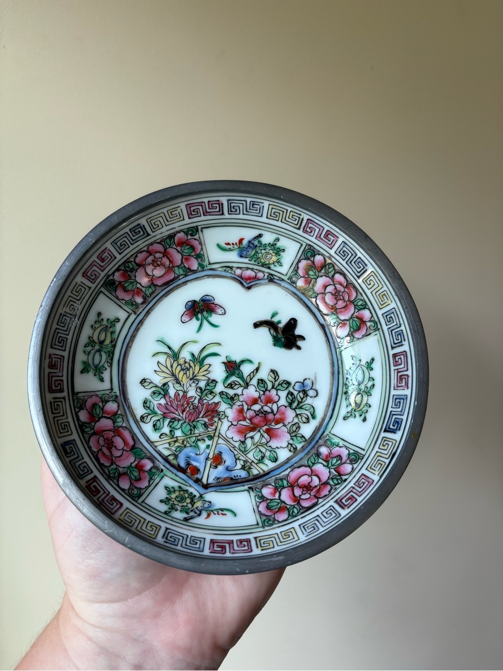 Rose Famille Pewter Dish